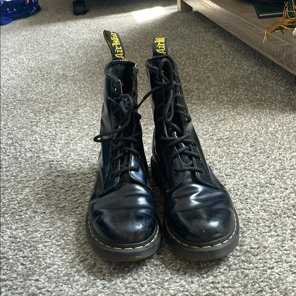 Dr. Martens Shiny Black Lace-Up Boots